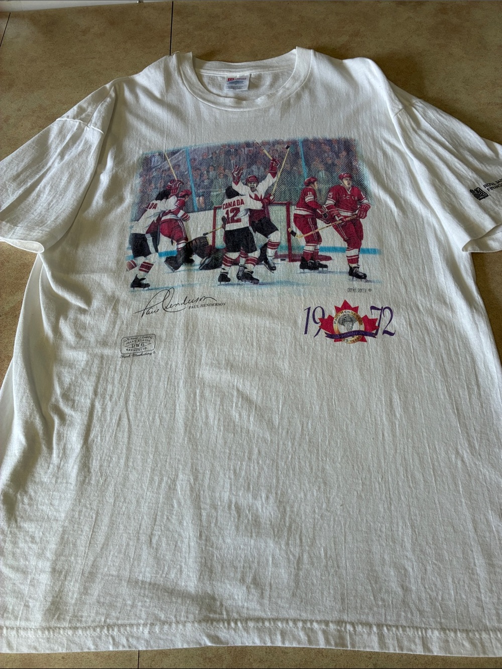 VTG 1997 Team Canada Hockey T-Shirt XL Paul Henderson 1972 Summit Series 25th